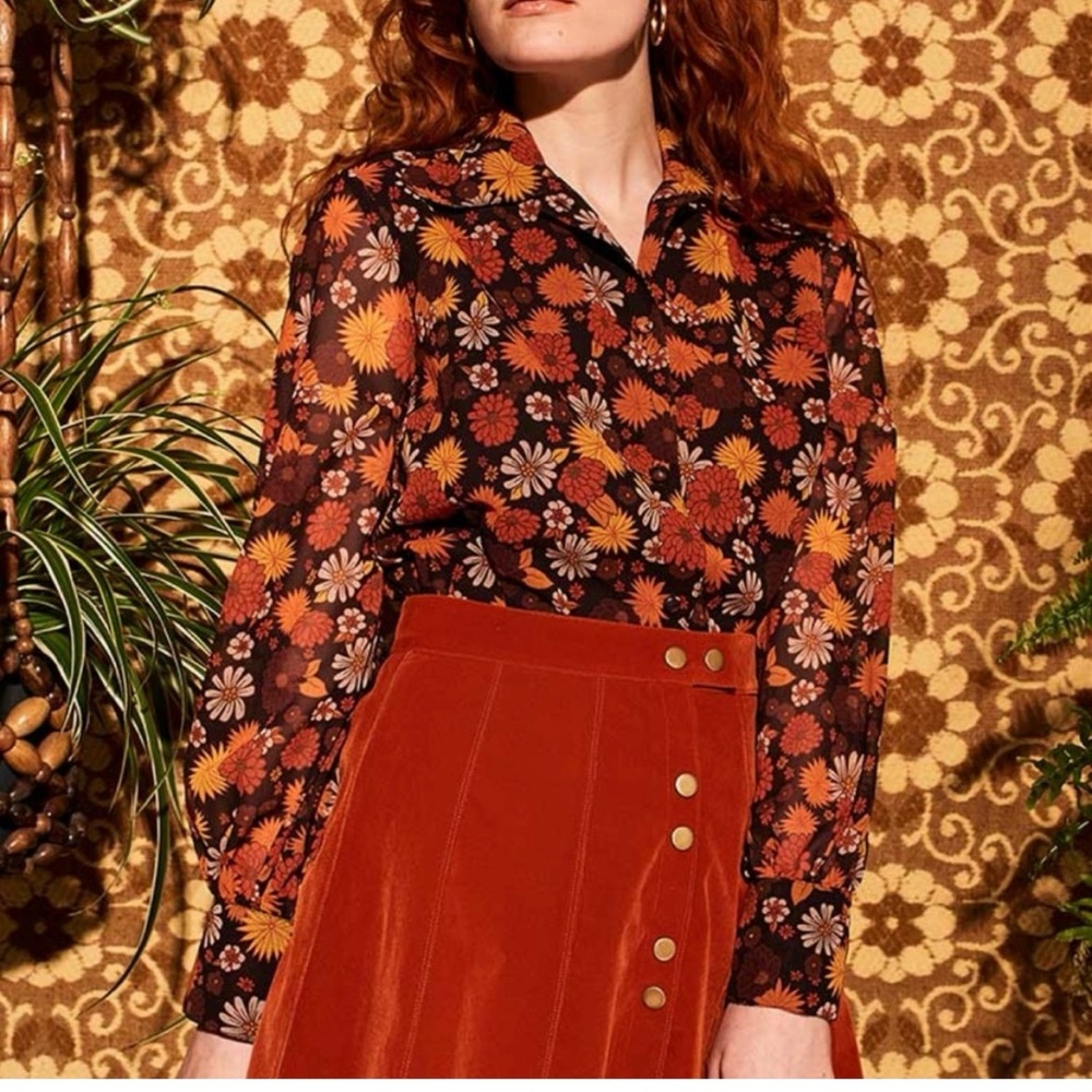 The Hippie Shake retro floral blouse
